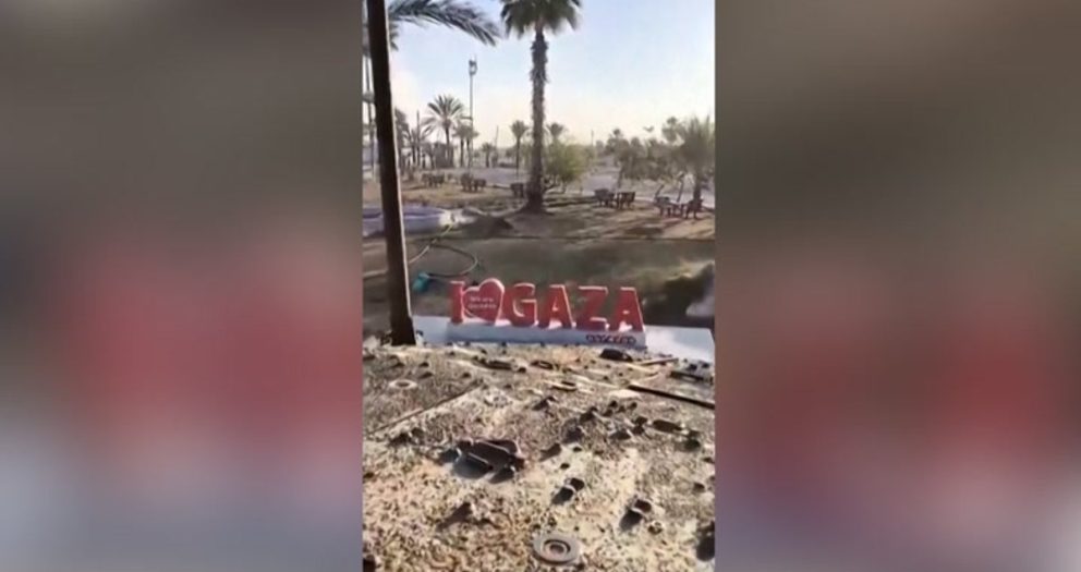Israeli tank drives over ‘I love Gaza’ sign as military takes control of Rafah crossing